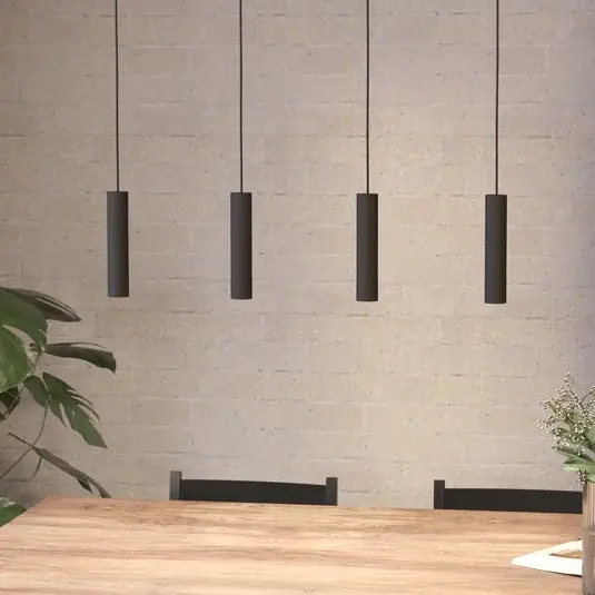 Originální Závěsné svítidlo LED Almudaina, černé, délka 84 cm, 4 světla,