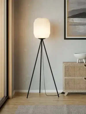 Sleva Stojací lampa Belgrave, výška 141,5 cm, černá/bílá, kov