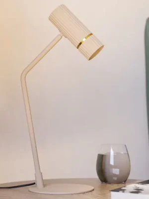 Speciální Cena Stolní lampa LED Caminia, výška 48,5 cm, písková barva, ocel