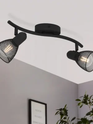 Nejlepší Cena Stropní bodové svítidlo Corvigno, délka 36,5 cm, černé, 2 světla.