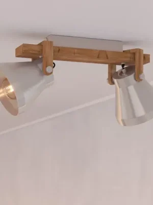 Nejlepší Volba Stropní bodové svítidlo Cawton, délka 58,5 cm, ocel/hnědá barva, 2 světla.