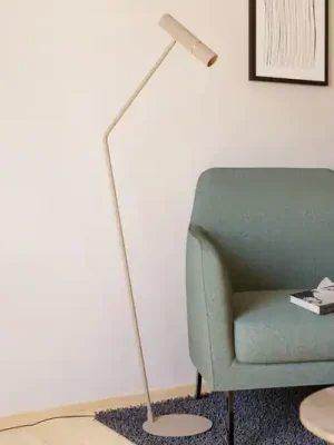 Stojací lampa Caminia LED, výška 158,5 cm, písková barva, ocel Výhodná Nabídka