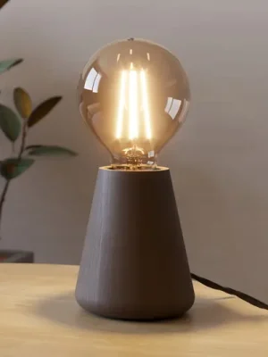 Finální Výprodej Stolní lampa Asby, tmavé dřevo, výška 10 cm, dřevo
