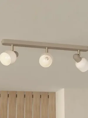Ověřený Stropní bodové svítidlo Corato, písková/niklová/opálová, 3 světla.