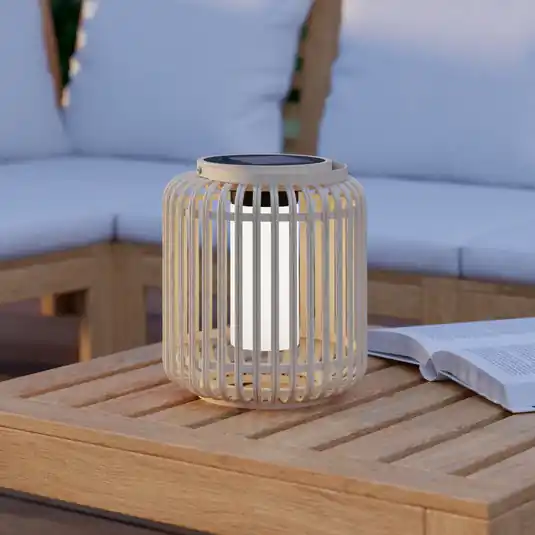 Nejlepší Cena Solární LED lucerna Marliano, výška 24 cm, světlé dřevo, dřevo