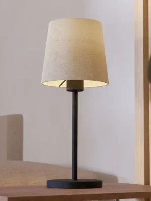 Stolní lampa Febres, výška 44 cm, černá/bílá, ocel/látka Ihned K Objednání