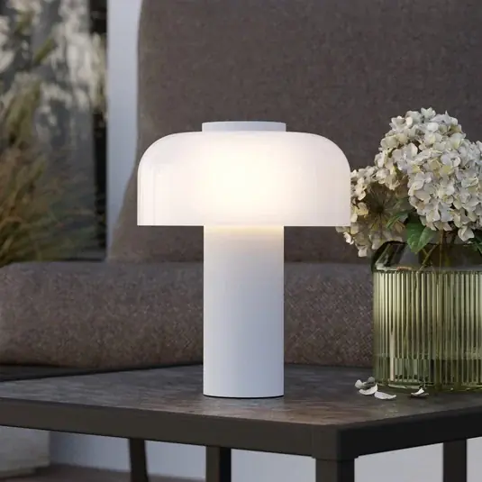 Finální Výprodej LED dobíjecí stolní lampa Ponente, Ø 16 cm, bílá, CCT, stmívatelná