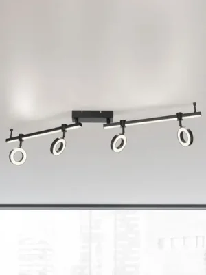 Cenový Hit JUST LIGHT. LED stropní svítidlo LOLAsmart Bileda, 4 žárovky, černé