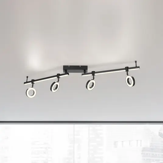 Cenový Hit JUST LIGHT. LED stropní svítidlo LOLAsmart Bileda, 4 žárovky, černé
