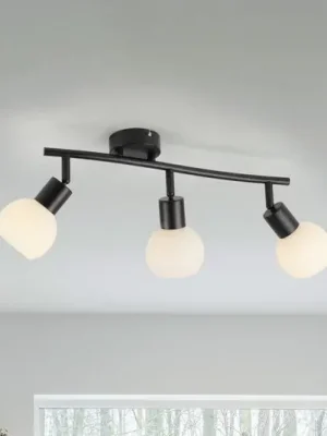 Koupit Online JUST LIGHT. Stropní svítidlo Loki, 3 světla, dlouhé, černé, železné