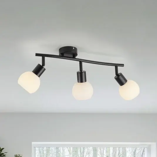 Koupit Online JUST LIGHT. Stropní svítidlo Loki, 3 světla, dlouhé, černé, železné
