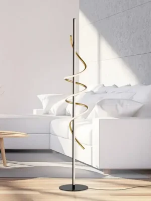Omezená Nabídka JUST LIGHT. LED stojací lampa Emanda, železo, černá mosaz