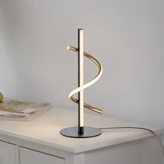 Poslední Šance JUST LIGHT. Stolní LED lampa Emanda, železo, černá mosaz