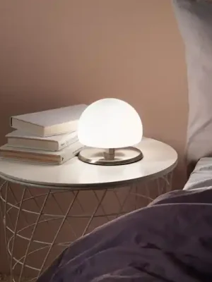 Stolní lampa Morgana, nikl / bílá, dotykový stmívač, 3 000 K Kup Teď