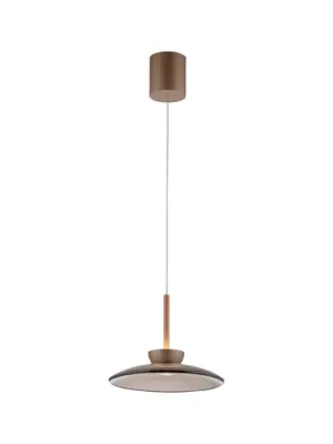 Vysoce Kvalitní Závěsné světlo LED PURE Moon, bronzová, jantarové sklo (tmavé), Ø32cm