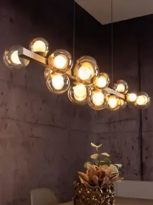 Novinka Závěsné světlo LED PURE E-Popup, bronzová, sklo, CCT, 18-flg.