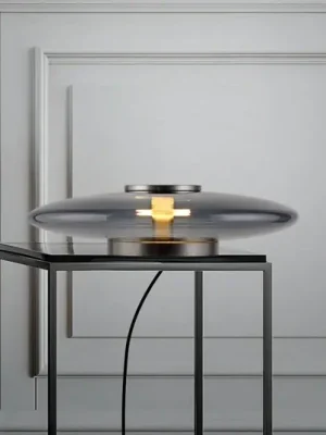 Oblíbený LED stolní lampa PURE Vitrum, šedá, sklo/hliník, dotykový stmívač