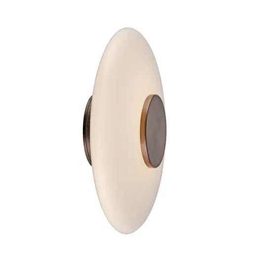 Pouze Dnes LED nástěnné světlo PURE Vitrum, hnědá/opálové sklo/hliník, Ø 22 cm