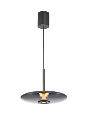 Závěsné světlo LED PURE E-Vitrum, platina, sklo/hliník, CCT Akční Cena