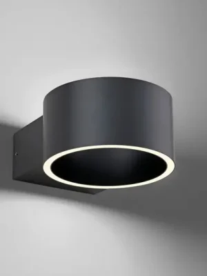 Nástěnné svítidlo PURE LED Clipse, šedé, hliník, Ø 15 cm Sezónní Sleva