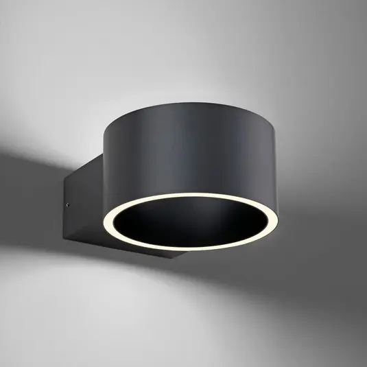 Nástěnné svítidlo PURE LED Clipse, šedé, hliník, Ø 15 cm Sezónní Sleva