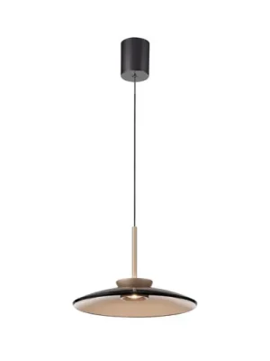 Závěsné světlo LED PURE E-Moon bronzová, jantarové sklo (tmavé), Ø50cm Ověřený