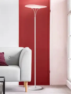 LED stojací lampa Vela, bílá/průhledná, 175 cm, akryl, stmívač Nízká Cena