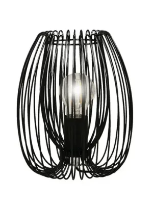 Jen Po Omezenou Doba Stolní lampa Camp, černá, drátěný koš, Ø 20 cm