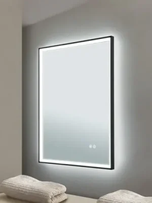 Odeslání Ihned Zrcadlo LED v rámu, 45 x 60 cm, CCT, proti mlžení, stmívatelné