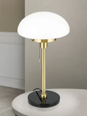Zlevněný Stolní lampa Sparta, černá/mosaz, sklo, mramor, 55 cm