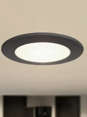 Výprodej Prios LED vestavné bodové svítidlo Rida, černé, Ø 12 cm, CCT, IP44