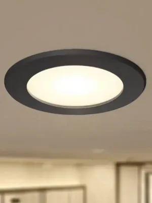 Prios LED vestavné bodové svítidlo Rida, černé, Ø 10 cm, CCT, IP44 Odeslání Ihned