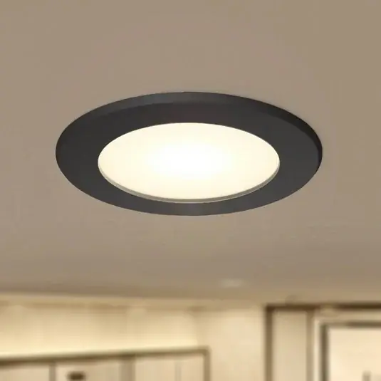 Prios LED vestavné bodové svítidlo Rida, černé, Ø 10 cm, CCT, IP44 Odeslání Ihned