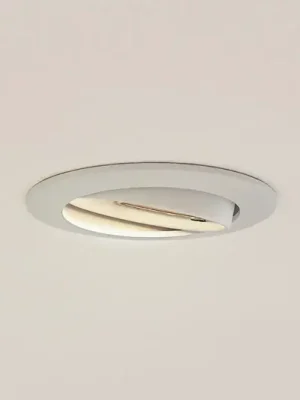 Cenový Hit Vestavné stropní svítidlo Prios Fibur, bílé, hliník, Ø 8,2 cm