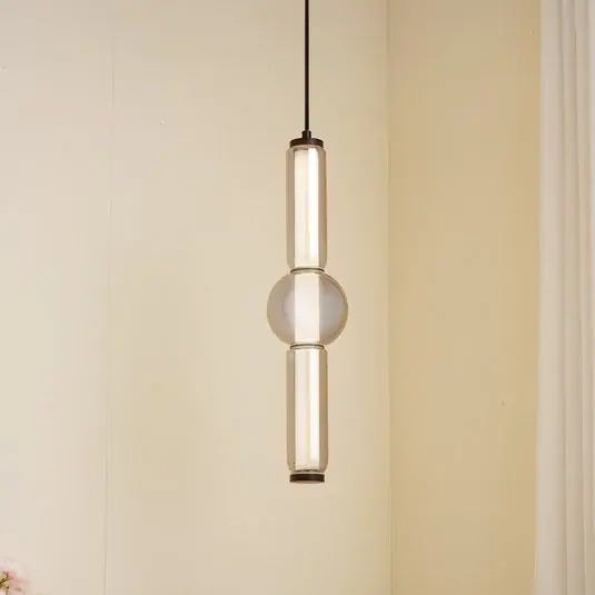 Cenový Hit Lucande LED závěsné světlo Savete, kouřově šedá, sklo, Ø 12 cm