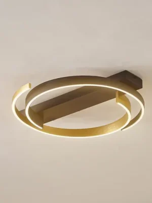 Speciální Cena Stropní svítidlo Lucande LED Natsuma, černá/zlatá, kov, Ø 50 cm