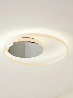 Stropní svítidlo Lucande LED Valenora, chrom/bílá, PC, Ø 44 cm Kup Teď