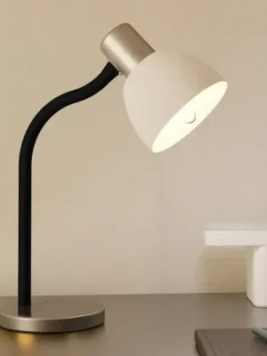 Stolní lampa Macere, nikl/bílá, výška 34 cm, ocel Must-Have