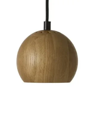 FRANDSEN Závěsné světlo Ball, dub, Ø 12 cm, dřevo Zlevněný