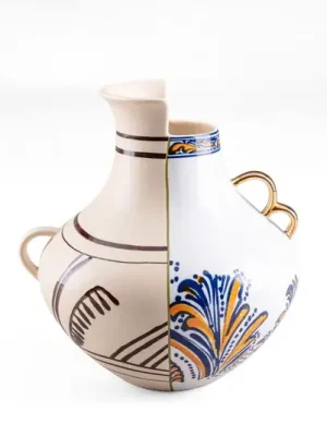SELETTI Váza Hybrid Nazca, bílá / barevná, Ø 22,5 cm, porcelán Horká Nabídka