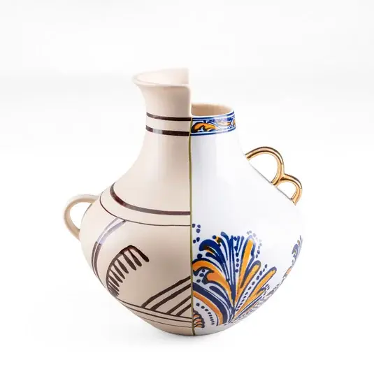 SELETTI Váza Hybrid Nazca, bílá / barevná, Ø 22,5 cm, porcelán Horká Nabídka