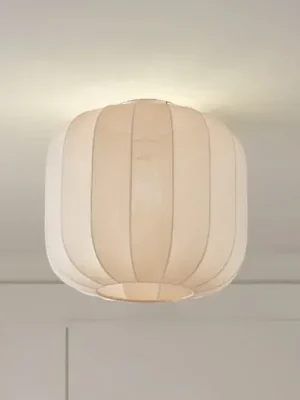 Zlevněný Stropní svítidlo Lindby Helin, béžová barva, látka, Ø 35 cm