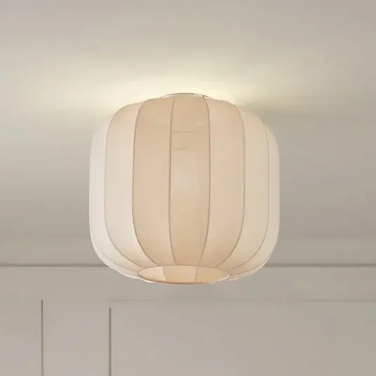 Zlevněný Stropní svítidlo Lindby Helin, béžová barva, látka, Ø 35 cm