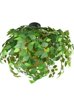Stropní svítidlo Leavy, černá/zelená, Ø 70 cm, E14, 3 plameny Poslední Šance