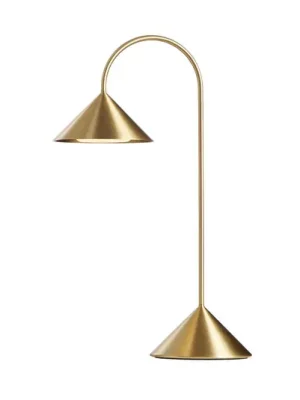 Bezpečná Platba FRANDSEN LED stolní lampa Grasp na dobíjecí baterii, mosazná barva, výška 47 cm
