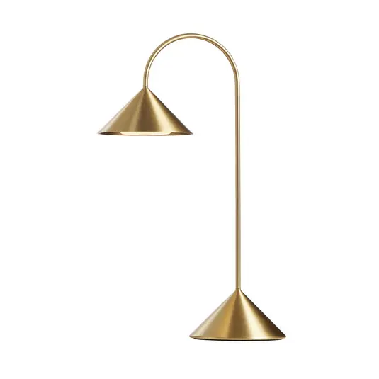 Bezpečná Platba FRANDSEN LED stolní lampa Grasp na dobíjecí baterii, mosazná barva, výška 47 cm