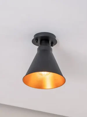 Stropní světlo Berceste N-676, černá/zlatá, kov, Ø 20 cm Must-Have