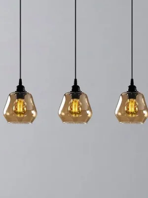 Objednat Nyní Závěsné světlo Gold 032, zlaté-transparentní, sklo 3-ramenné dlouhé