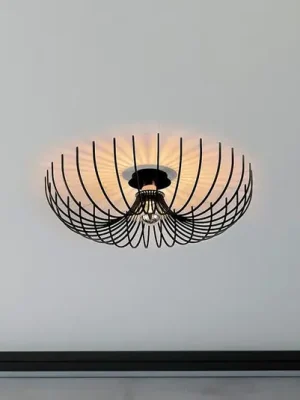 Aktuální Stropní světlo Aspendos N-639, černé, kov, Ø 56 cm