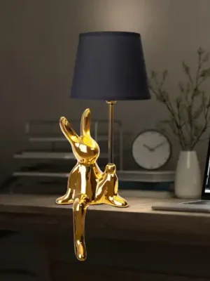 Stolní lampa Helge, zlatá, výška 45 cm, keramika/látka Nejlepší Volba